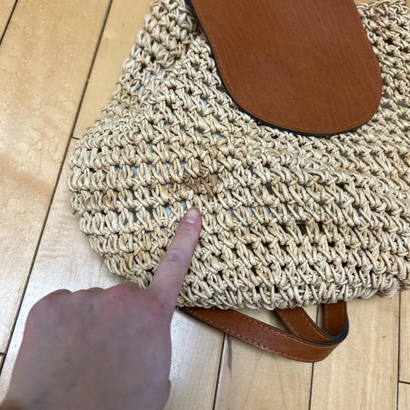 Boston Proper Tan and Cream Woven Backpack - Picture 4 of 10